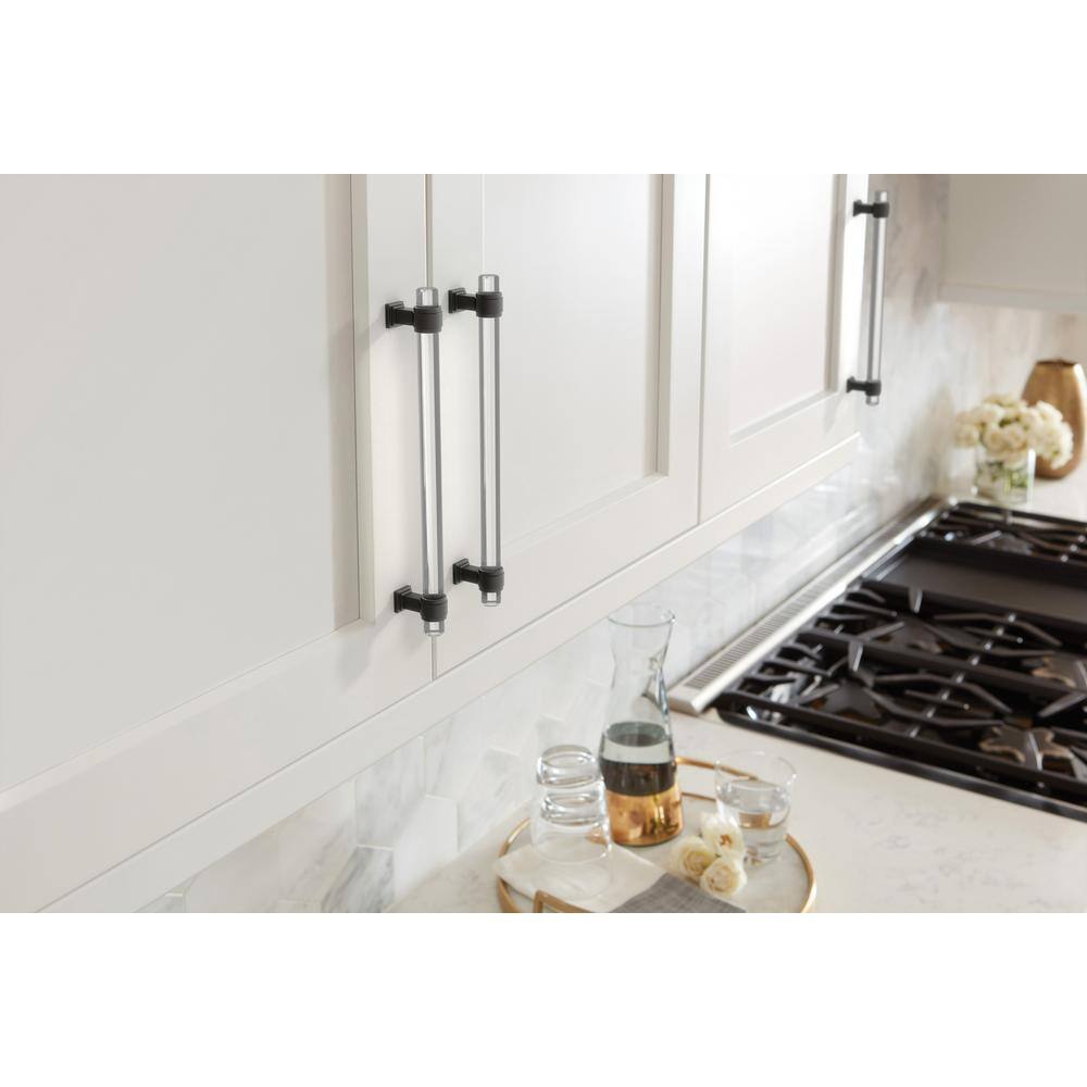 Clear and Black Bronze 8" Modern Cabinet Pull Bar
