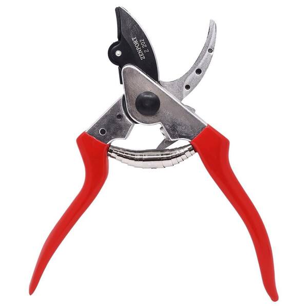 ZENPORT 8 in. Cut-n-Hold Heavy-Duty Pruner with Red Handles Z202