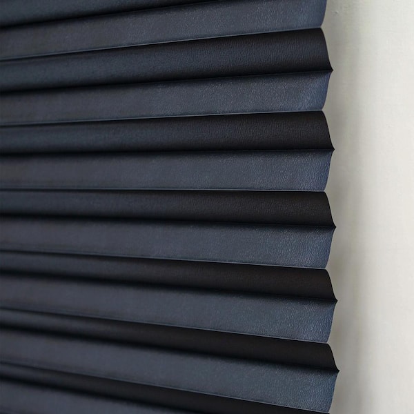 36-Inch x 75-Inch Cordless 1-2-3 Achim Home Furnishings Black Vinyl Room Darkening Pleated Window Shade