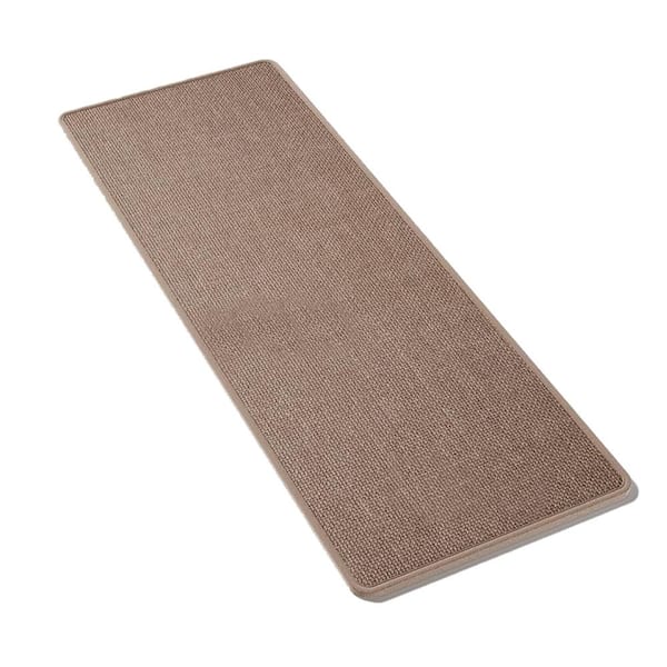 Brown 17 in. x 30 in. Polyester Washable Non-Slip Absorbent Indoor Kitchen Mat Runner Rug for Sink and Floor Protectio