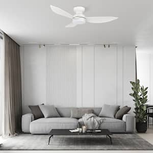 Daisy 45 in. Dimmable LED Indoor White Smart Ceiling Fan with Light and Remote, Works with Alexa and Google Home