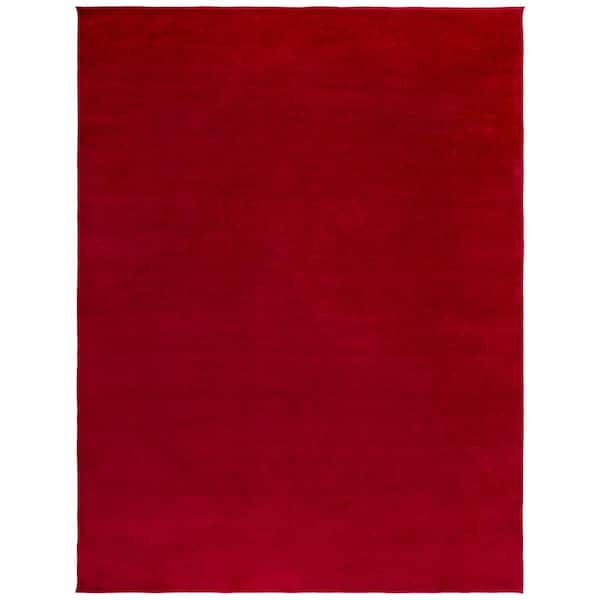 Loft Red  9 ft. x 12 ft. Machine Washable Modern Solid Area Rug