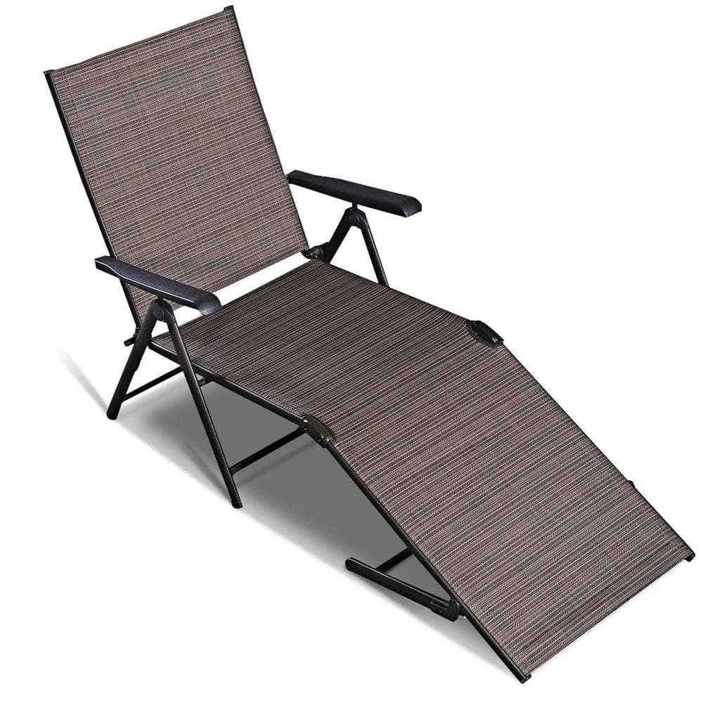Costway Steel Pool Chair Recliner Patio Furniture Adjustable Outdoor Chaise Lounge QD-4-A9889 Sansujyuku sansujyuku.com