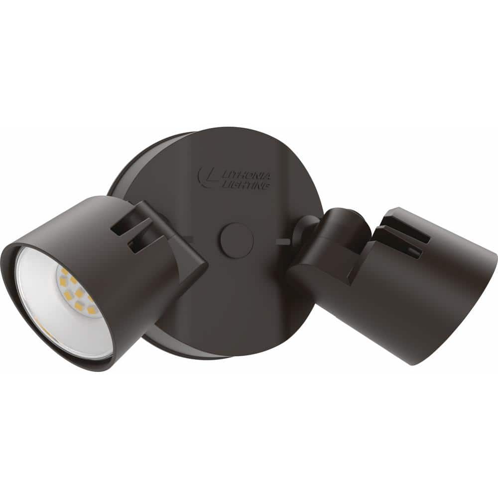 Dark Bronze Dual Head LED Outdoor Security Flood Light