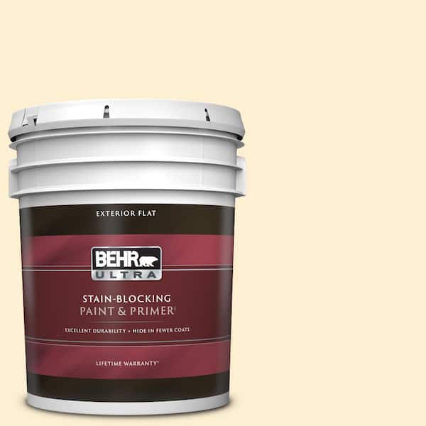 BEHR ULTRA 5 gal. #350C-1 Downy Flat Exterior Paint & Primer