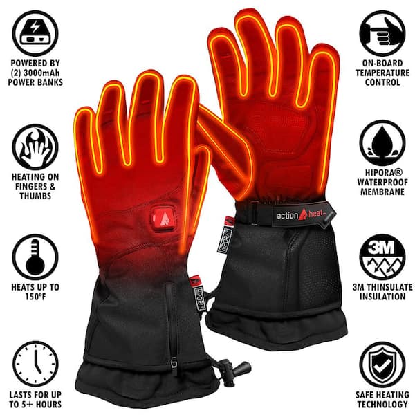 ActionHeat 7V Rugged Leather Heated Work Gloves XL 