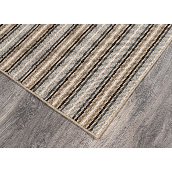 Nantucket Mutlicolor Earth Tone 12 ft. x 15 ft. Stripe Rectangle Area Rug