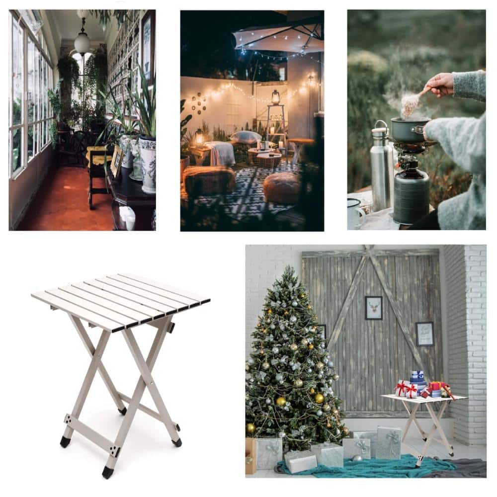 Bistro table used in various outdoor and event settings.
