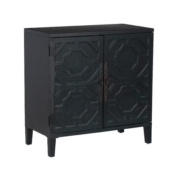 Linon Home Decor Sarette Midnight Blue 34.5 in. H Accent Storage Cabinet