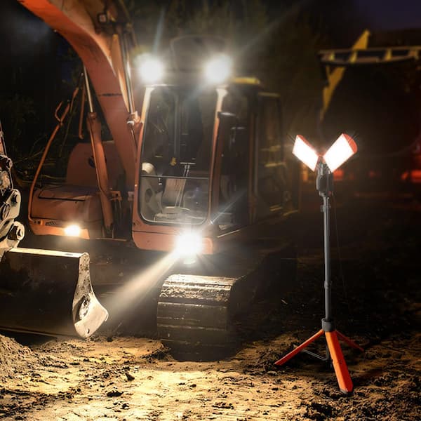 VEVOR LED Standing Work Light 10000lm Jobsite Lighting 27.6 in. to
