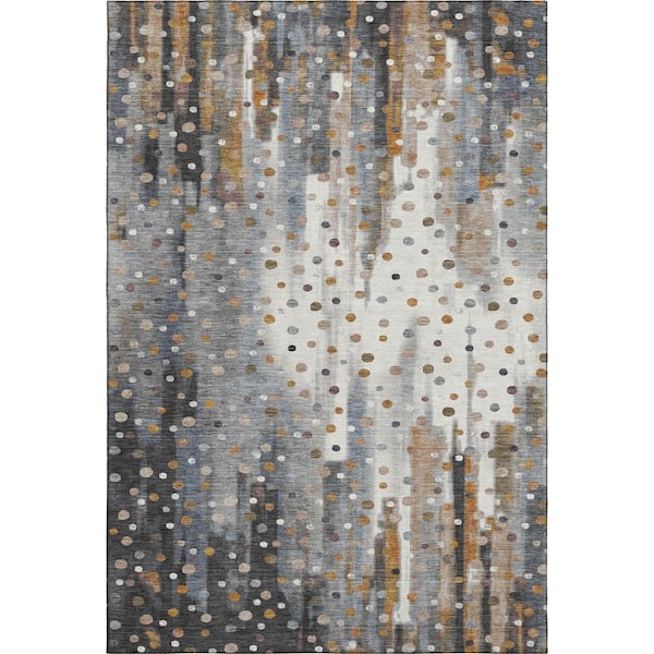 Mayfield Premium Machine Washable Abstract AMF2213 Gray 10 ft. x 14 ft. Area Rug