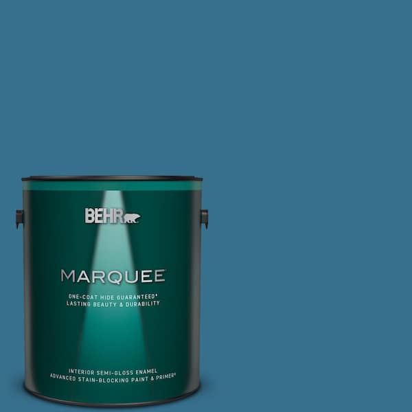 BEHR MARQUEE 1 gal. #M490-6 Living Stream One-Coat Hide Semi-Gloss Enamel Interior Paint & Primer