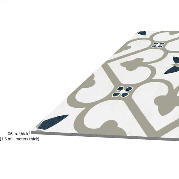 ACHIM Retro 12 in. W x 12 in. L Clover Blue/Grey Peel and
