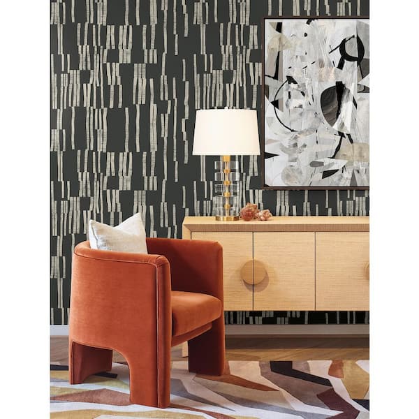 Koso Black and Taupe Premium Peel and Stick Wallpaper