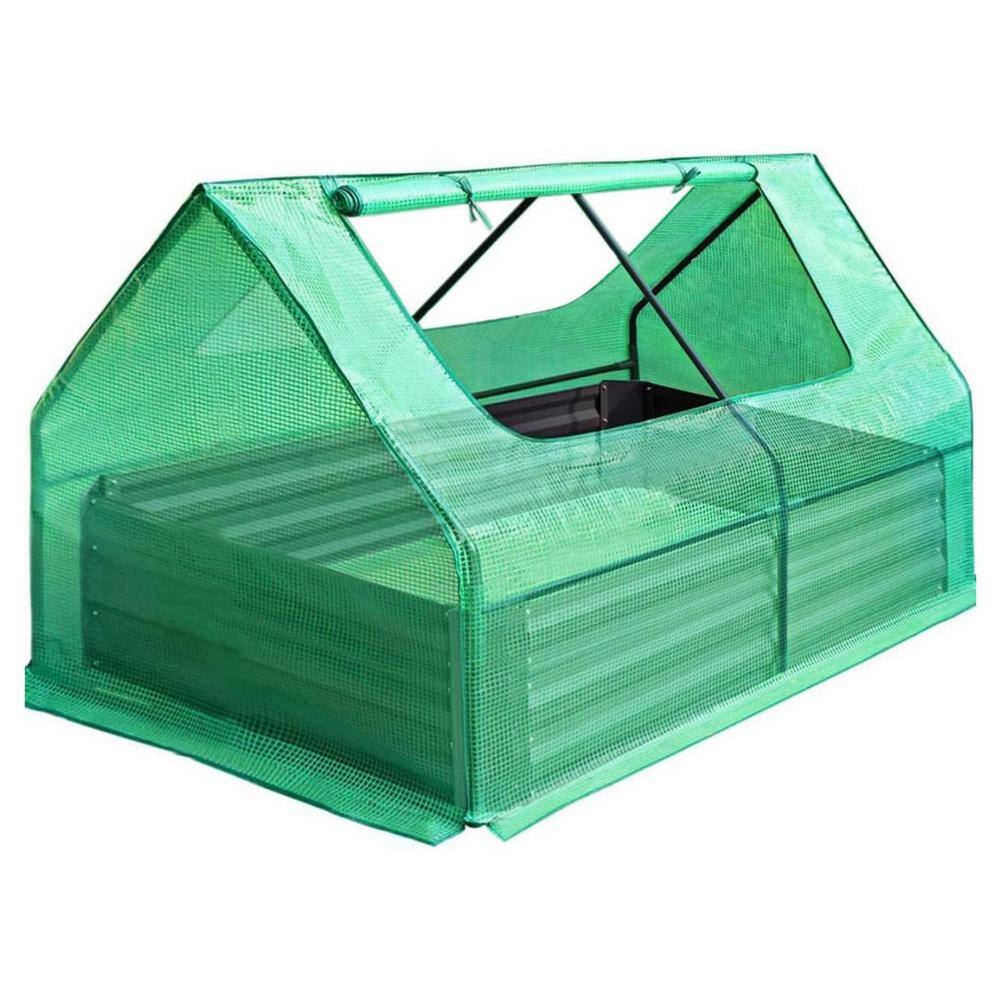 49L x 37W Green Metal Raised Garden Bed Planter Kit Box