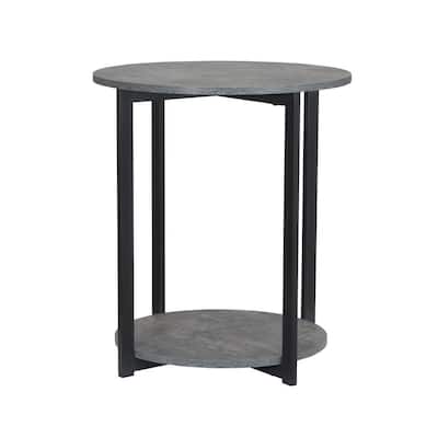 24 in. H Greystone Ashwood 2-Tier Round End Table
