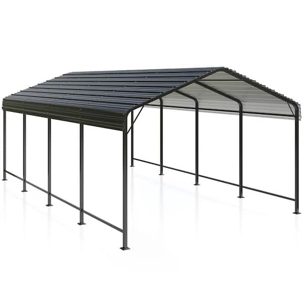 12 ft. W x 20 ft. D Metal Carport, Heavy Duty Garage Galvanized Car Shelter