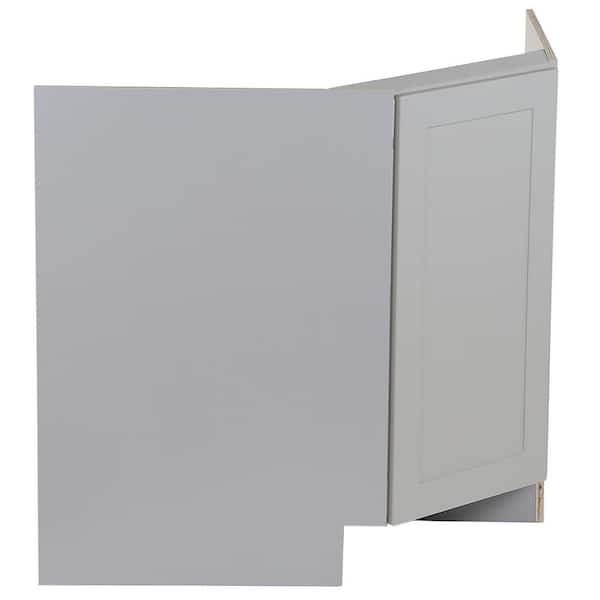 Cambridge Shaker Ready to Assemble 36 in. x 34.5 in. x 24.5 in. Corner Sink Base Cabinet in Gray Cambridge Shaker Ready to Assemble 36 in. x 34.5 in. x 24.5 in. Corner Sink Base Cabinet in Gray