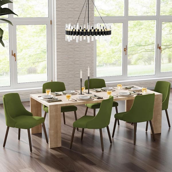 JAYDEN CREATION Nestor Green 19.5 in. W Modern Upholstered Dining Chair with Effortless Assembly (Set of 6)