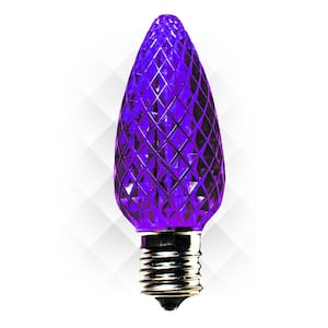 C9 LED Purple Light Bulb Faceted Replacement Christmas (25-Pack)
