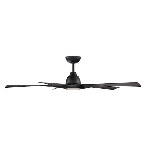 Zeke 60 in. Smart Indoor/Outdoor Matte Black Standard Ceiling Fan Selectable 5CCT Integrated LED with Remote