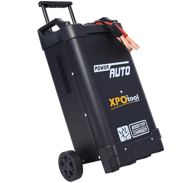 Tidoin 12 V or 24 V Wheeled Battery Charger Fully Automotive Battery with Maintainer Jump Starter, Display, Telescopic Handle