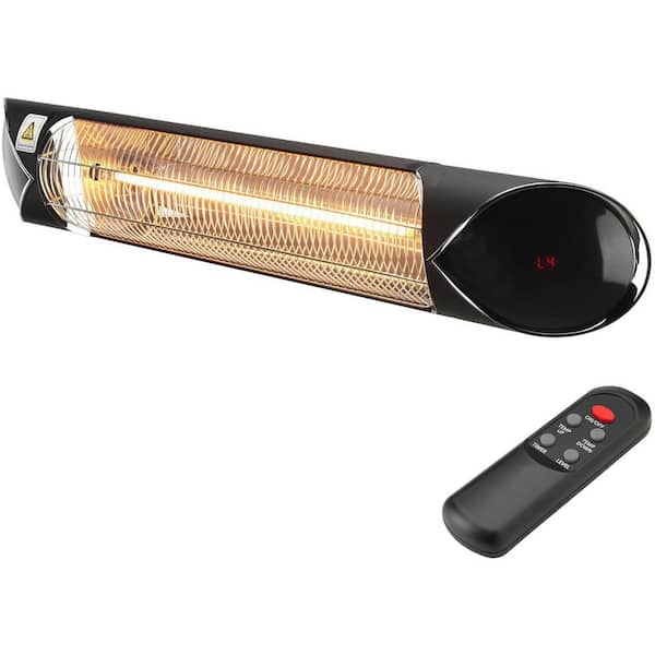 Hanover 35.4 in. 1500-Watt Infrared Electric Patio Heater with Remote  Control and Tripod Stand in Black HAN1052ICBLK-TP - The Home Depot