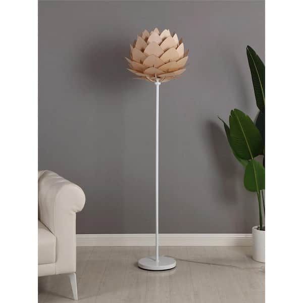 Brightech Artichoke LED Floor Lamp, Great Living Room Décor, Modern Lamp  for Living Rooms & Offices, Bohemian Standing Lamp for Bedroom Reading,  Tall Lamp with Multi-Panel Wooden Shade 