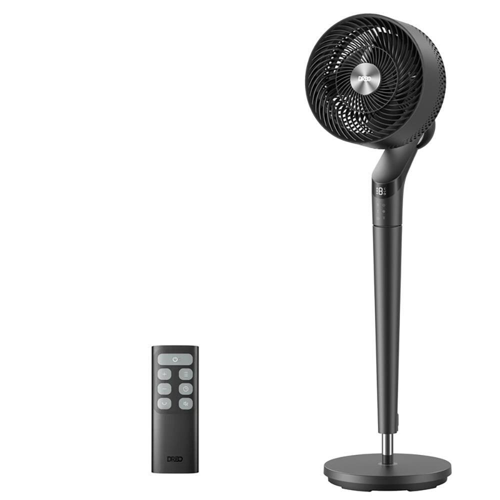 "8 in. Smart Pedestal Floor Fan w/Remote, 9 Speeds, 20 dB Quiet, 120° 3D Oscillation, 38""-42"" Adjustable Height Grey" price history on PriceWatchPro