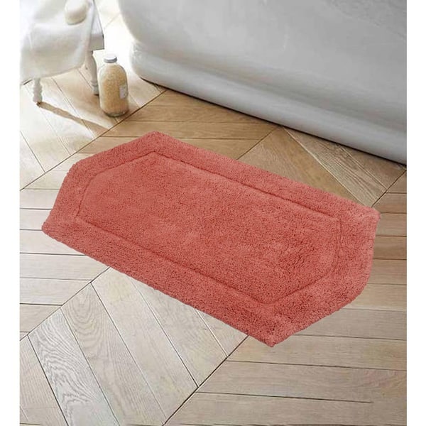 Waterford Collection 100% Cotton Tufted Bath Rug, 21 in. x34 in. Rectangle, Coral