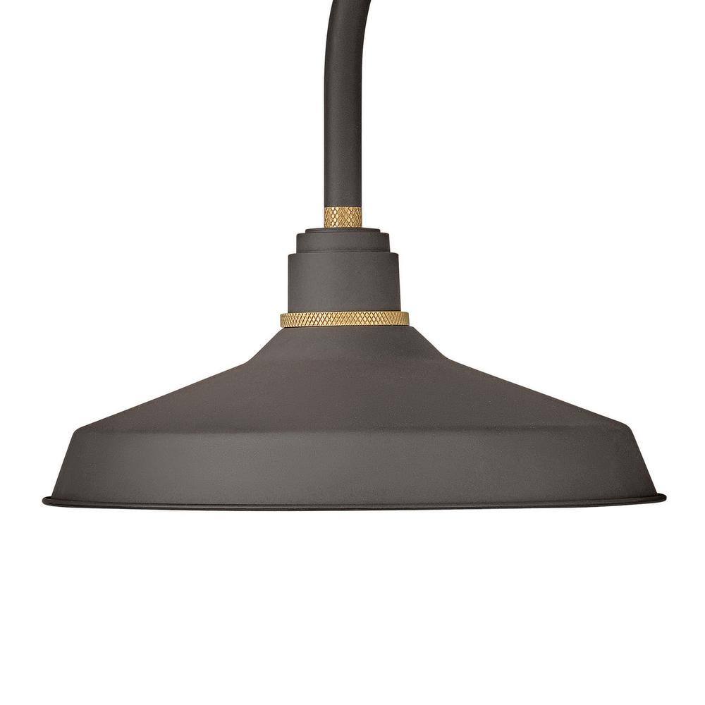 Textured Black Aluminum Outdoor Gooseneck Barn Light