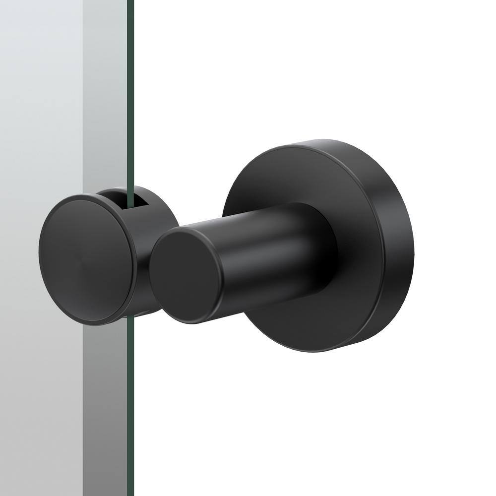 Sleek Frameless Matte Black Rectangular Bathroom Mirror, 24x24 inches
