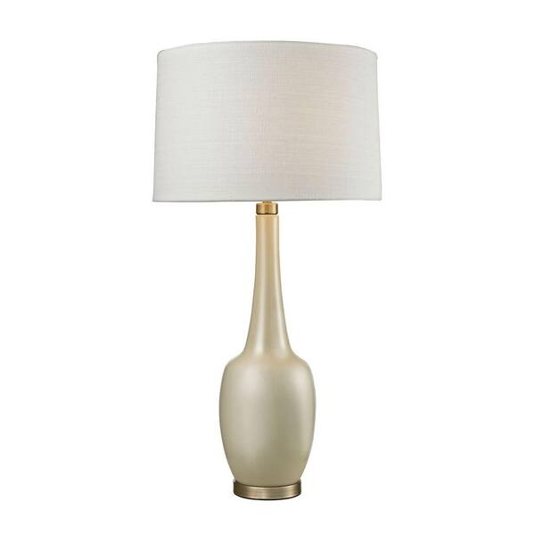 Titan Lighting Modern Vase 36 in. Cream Ceramic Table Lamp