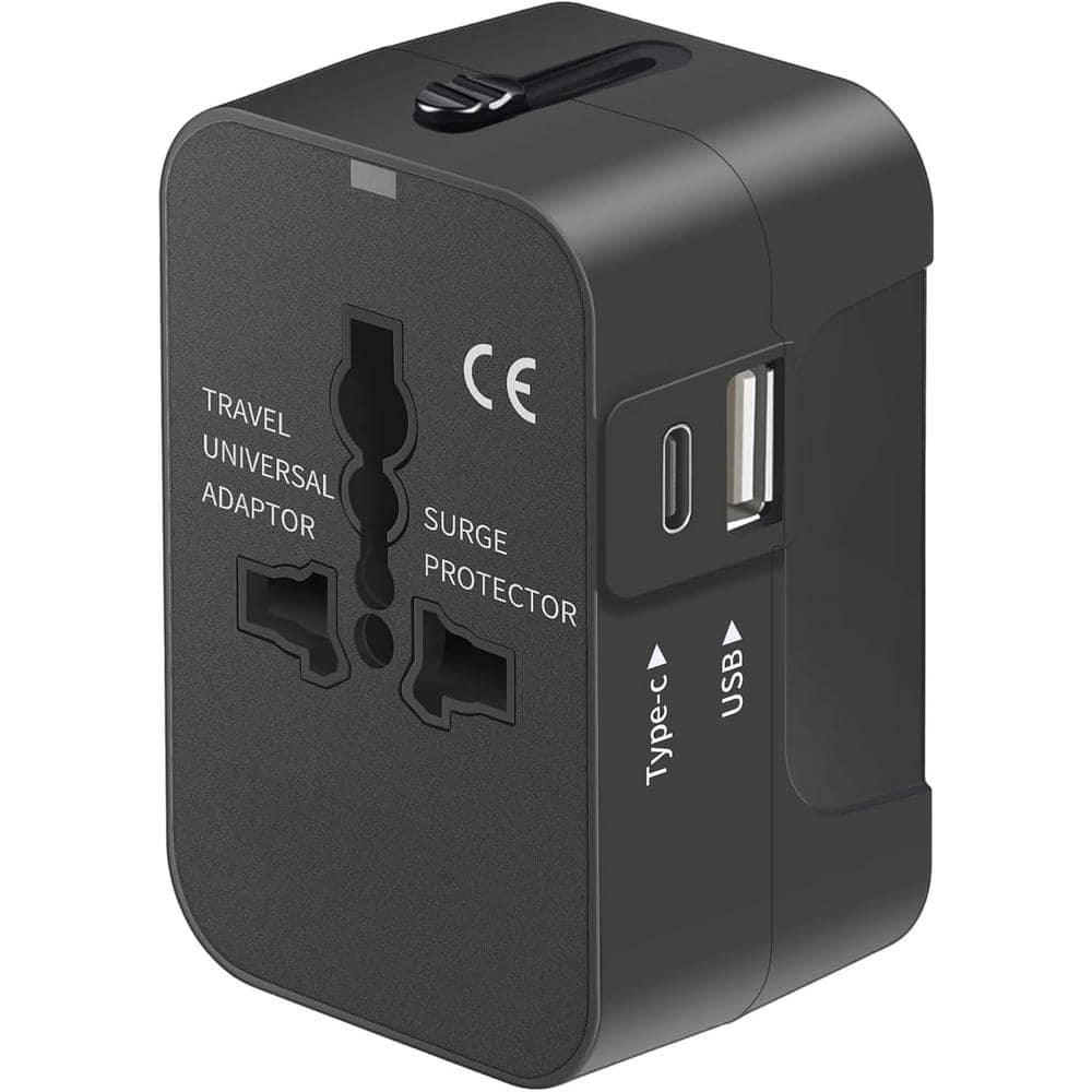 2.3 Amp Universal Travel Plug Adapter ith Dual USB Charging Ports (1 USB C) in Black price history on PriceWatchPro