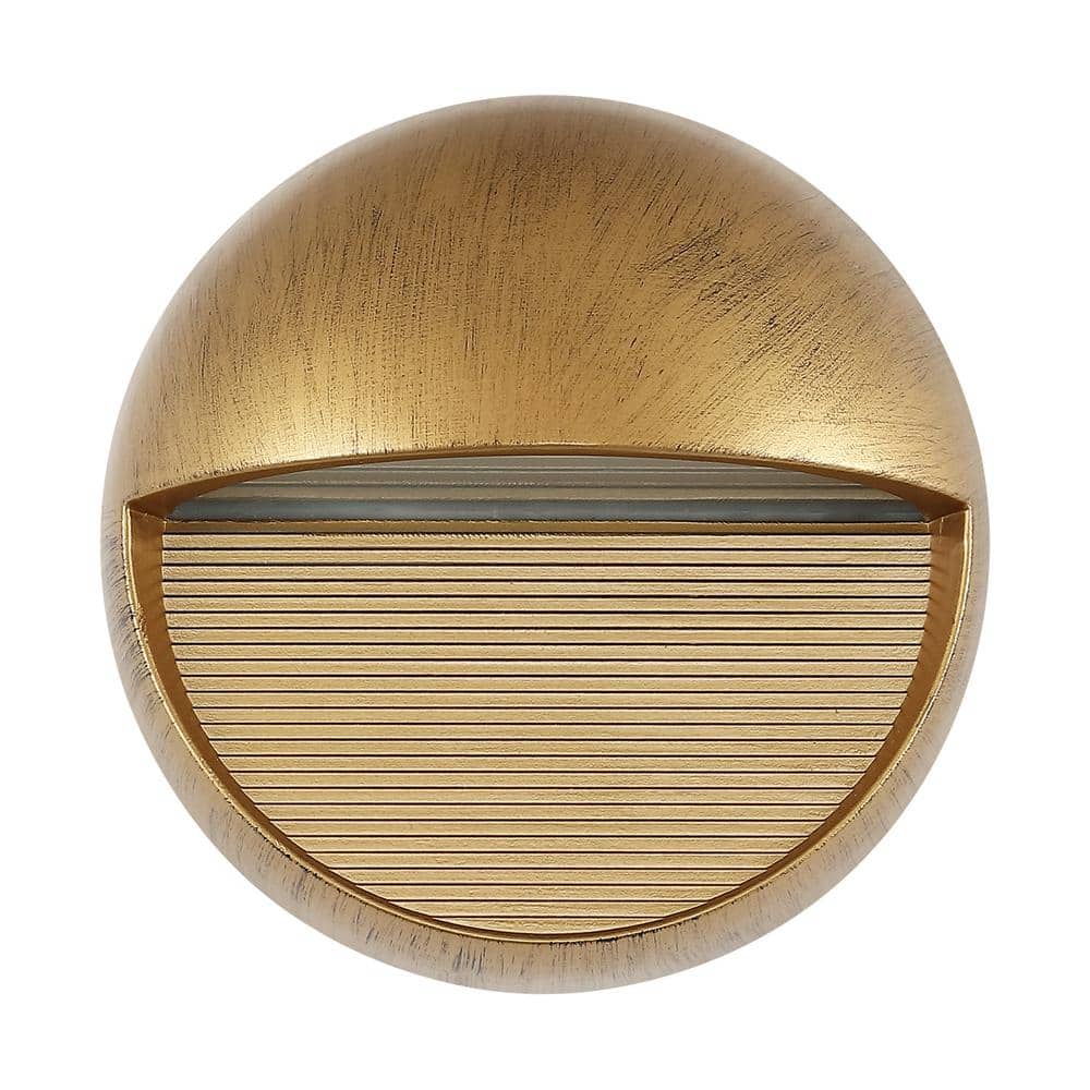 Antique Gold 6.25" Iron Outdoor LED Wall Sconce