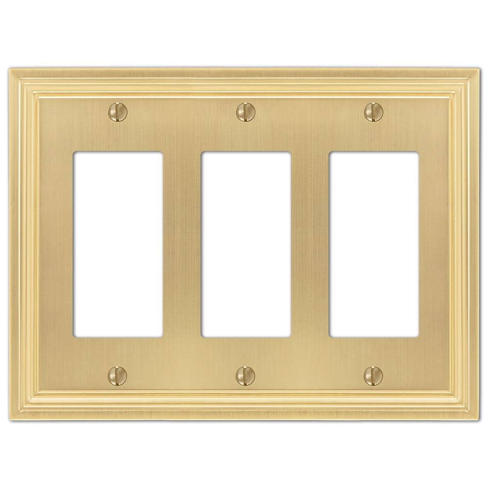 Hallcrest 3 Gang Rocker Metal Wall Plate - Satin Brass price history on PriceWatchPro