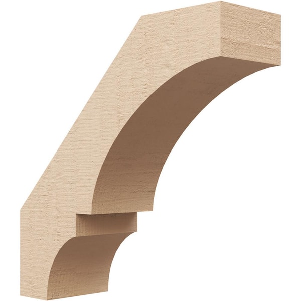 Ekena Millwork 5 in. x 16 in. x 16 in. Balboa Rough Cedar Woodgrain Timberthane Polyurethane Knee Brace, Primed