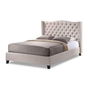 Norwich Transitional Beige Fabric Upholstered King Size Bed