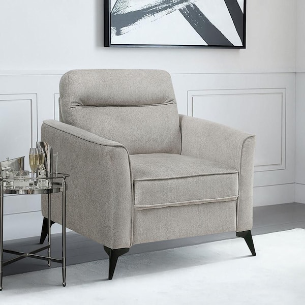 Lazzara Ellicott Tan Microfiber Upholstery Arm Chair
