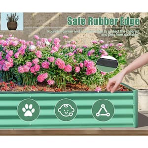 6 ft. x 3 ft. x 1 ft. Green Galvanized Steel Rectangular Outdoor Raised Garden Bed