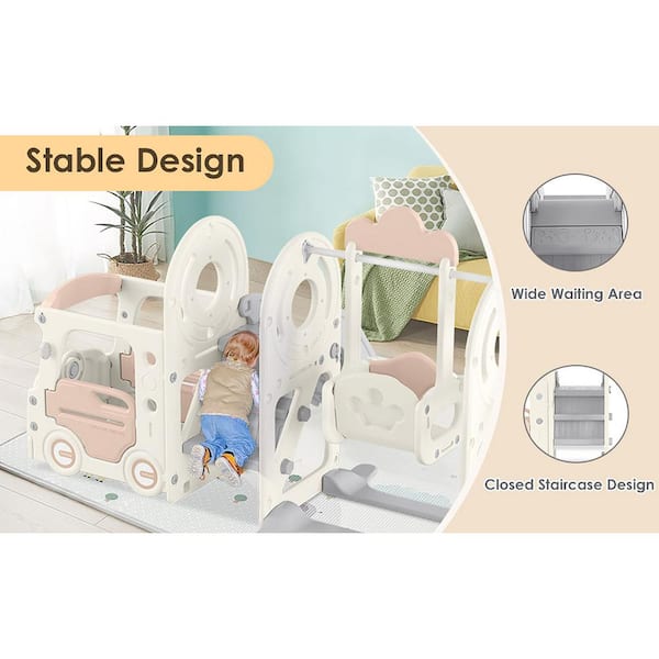 Ealing Baby Toddler Sofa and Bed-Side Slide Pink and Blue, Beige