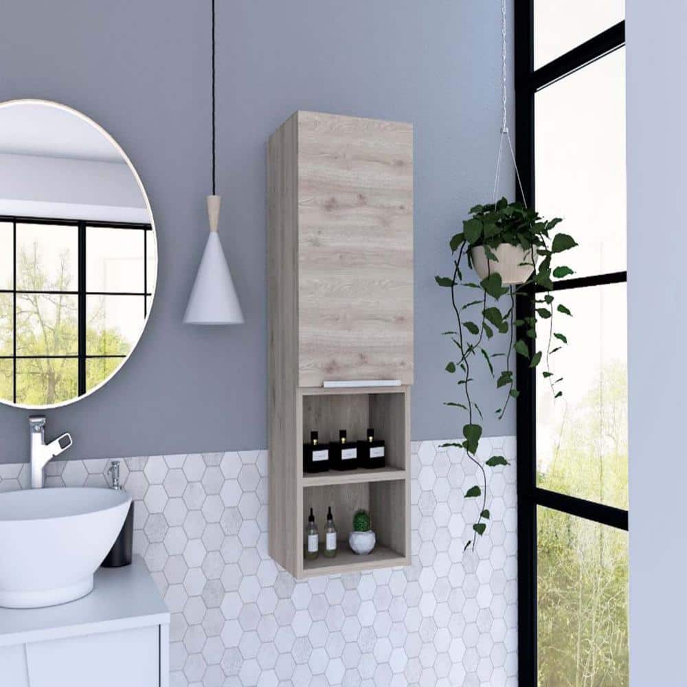 11.8 in. W x 10 in. D Beige Wall Shelf, Bathroom Storage Wall Cabinet, Deco