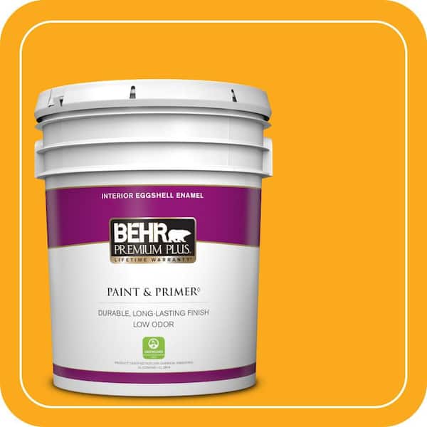 BEHR PREMIUM PLUS 5 gal. #P270-7 Sunny Side Up Eggshell Enamel Low Odor Interior Paint & Primer