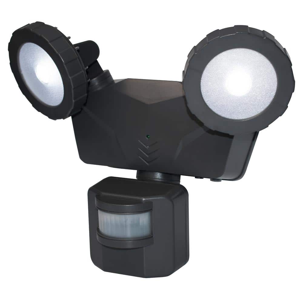 Novolink 160-Degree Dark Grey Motion Activated Outdoor Integrated LED Flood Light with Wireless Smart Control