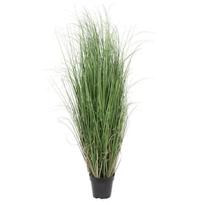 48 in. Artificial Green Curled Everyday Grass in Pot
