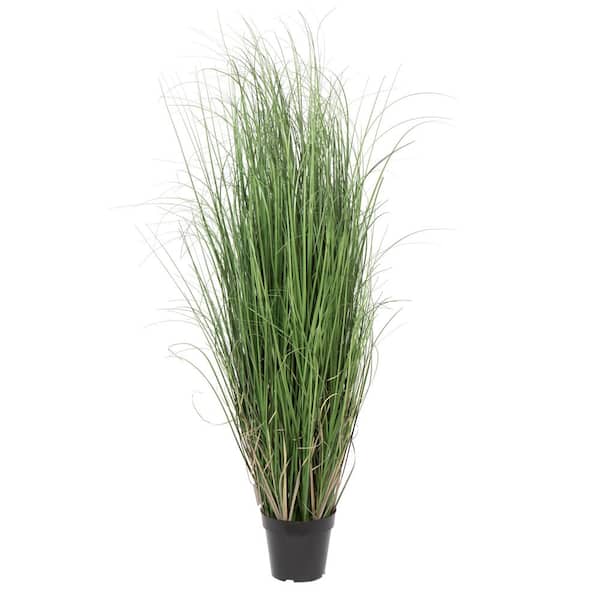 Vickerman 48 in. Artificial Green Curled Everyday Grass in Pot
