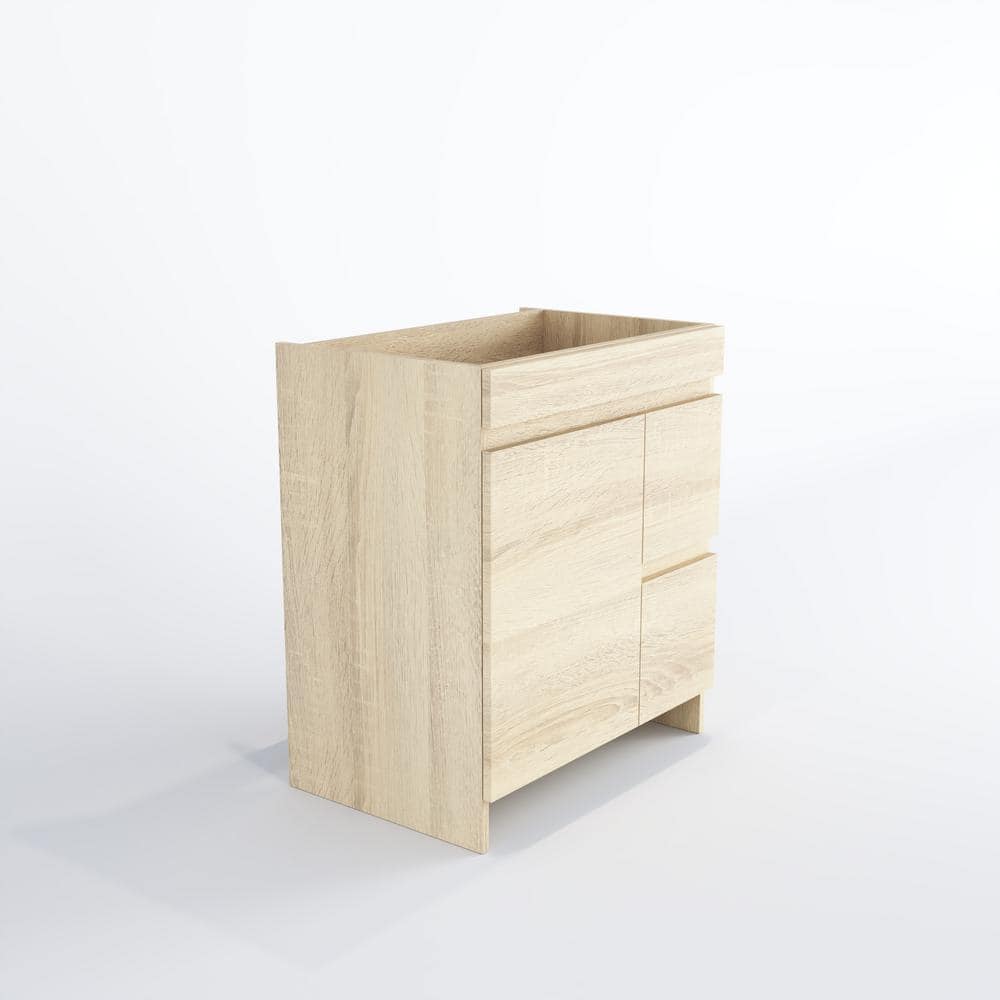 Cinnamon 30" White Oak Freestanding Bathroom Vanity Base