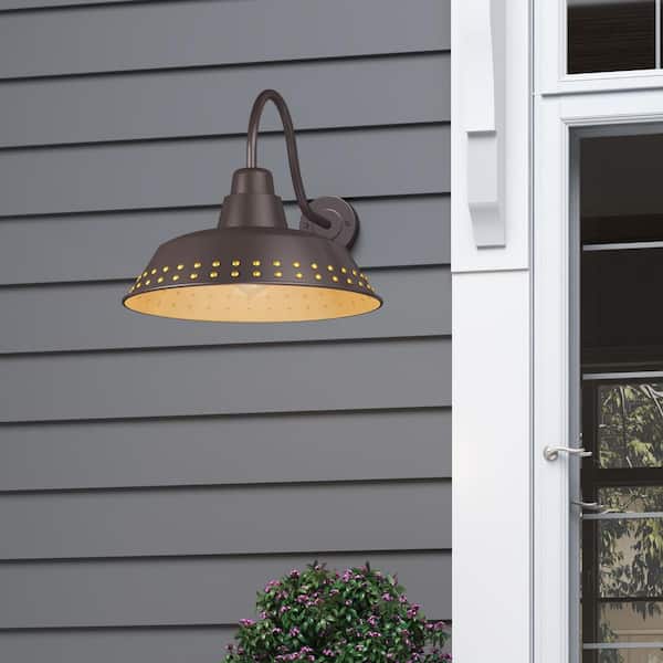 aiwen Outdoor 15.94 in. H Gooseneck Barn Sconce Light Farmhouse Exterior Hardwired Wall Light with No Bulbs Included