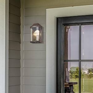 Cohen 2-Light Textured Bronze Hardwired Outdoor Wall Lantern Sconce