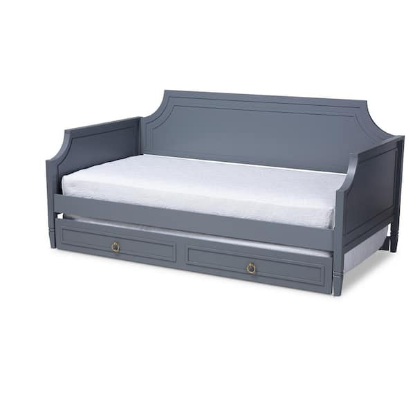 Baxton Studio Mariana Gray Twin Daybed with Trundle